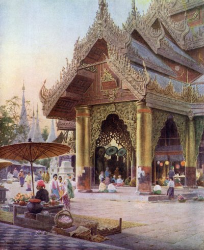 Schrein auf der Plattform der Shwedagon-Pagode, Rangun, Burma 1905 von Robert George Talbot Kelly